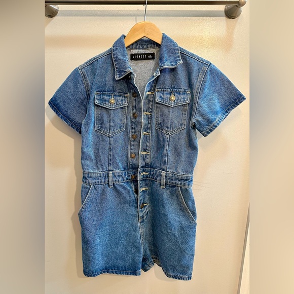 Lioness "U Know What's Up" Denim Romper Size M Princess Polly - Picture 2 of 9